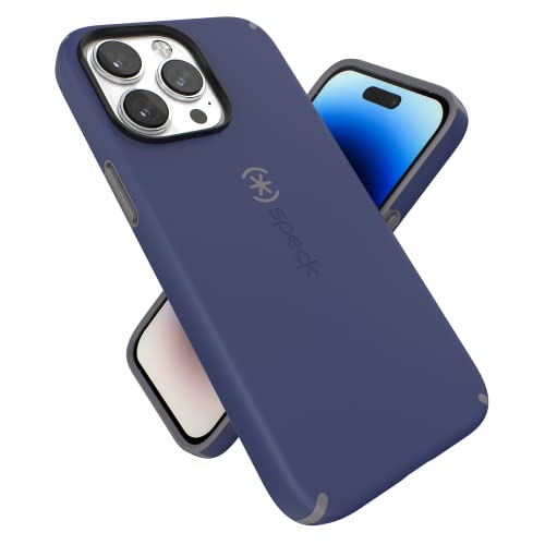Speck iPhone 14 Pro Max Case - Slim, Drop Protection, Scratch Resistant with Soft Touch for 6.7 inch iPhone 14 Pro Max - Dual Layer Case, Prussian Blue/Cloudy Grey CandyShell Pro - color: Prussian Blue/Cloudy Grey