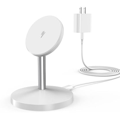 Magnetic Wireless Mag Safe Charger iPhone Stand,Magnet Wireless iPhone Charger Stand 6FT Fast Mag-Safe Charging Station Pad for Apple iPhone 16 Pro Max/16/16 Plus/15 Pro Max/14/13/12,AirPods Pro 2/3/4 - color: White