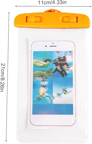Phone Waterproof Pouch Touchscreen Compatible Cycling Smartphone Bag for Beach Cruise Vacation Swimming Kayaking Diving Travel Orange - color: Orange