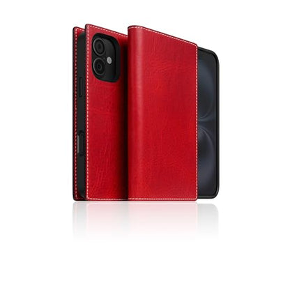 SLG D7 Italian Wax Leather Wallet Case for iPhone 16 - [2-in-1] Handcrafted Detachable Diary Style with Magnetic MagSafe Back Cover, Gift Box Included (Red) - color: [D7 Wax] Red, size: iPhone 16