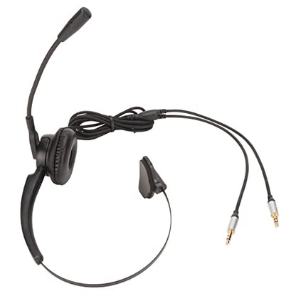 Corded Telephone Headset, Single Ear Phone Headset with Noise Cancellation Microphone, Headband and 330 Degree Rotatable Ear Plate for Customer Service, Multimedia
