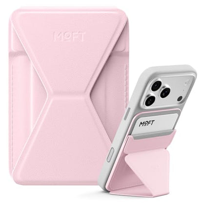 MOFT Magnetic Wallet Stand Compatible with iPhone 17/16/15/14/13/12 Series, Angle Adjustment & Magsafe Compatible MOVAS Phone Stand,Light Pink - color: Light Pink, size: Standard