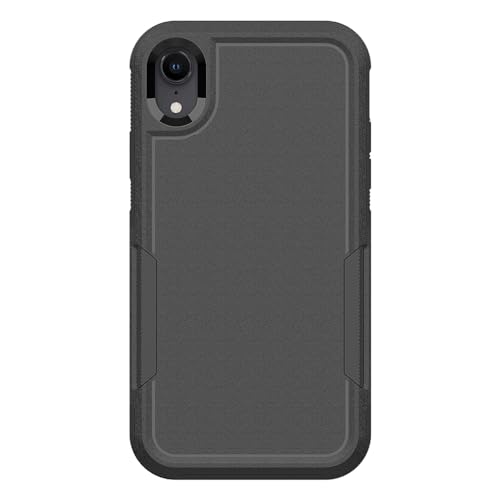 for iPhone XR Case: Dual Layer Protective Heavy Duty Cell Phone Case Shockproof Rugged Bumper Tough with Screen Protector - 16ft Military Grade Drop Tested for Appple iPhone XR (6.1 inch), Black - color: Black (PC) + Black (TPU)