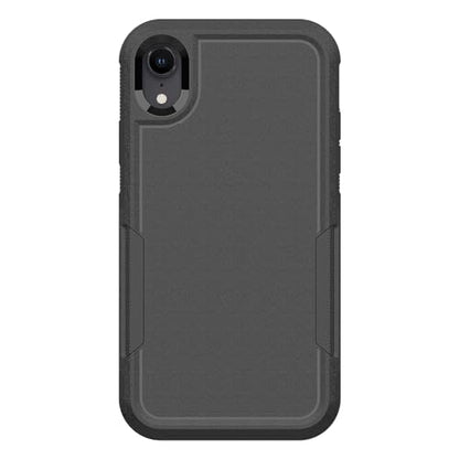 for iPhone XR Case: Dual Layer Protective Heavy Duty Cell Phone Case Shockproof Rugged Bumper Tough with Screen Protector - 16ft Military Grade Drop Tested for Appple iPhone XR (6.1 inch), Black - color: Black (PC) + Black (TPU)