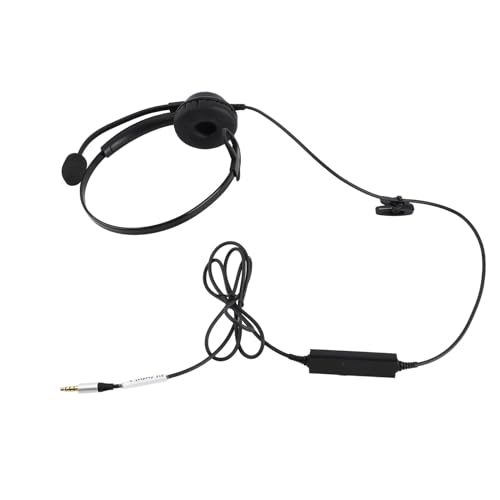 SUNGOOYUE Single Ear Headset, Comfortable Lightweight Noise Canceling Wired Headset with Mic for Call Center (Single 3.5mm Interface) - size: Single 3.5mm Interface