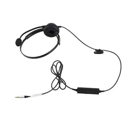 SUNGOOYUE Single Ear Headset, Comfortable Lightweight Noise Canceling Wired Headset with Mic for Call Center (Single 3.5mm Interface) - size: Single 3.5mm Interface