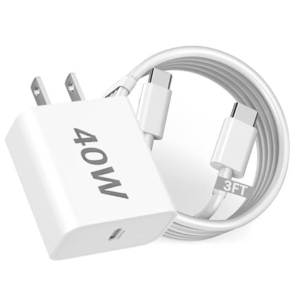 iPhone 17/Air Charger Fast Charging,[MFi Certified] 40W USB C Power Adapter Wall Charging Block Plug&USB C to C Cable Cord for iPhone 17e/17 Pro Max/16/16 Plus/16 Pro Max/15/iPad/AirPods - size: 3FT