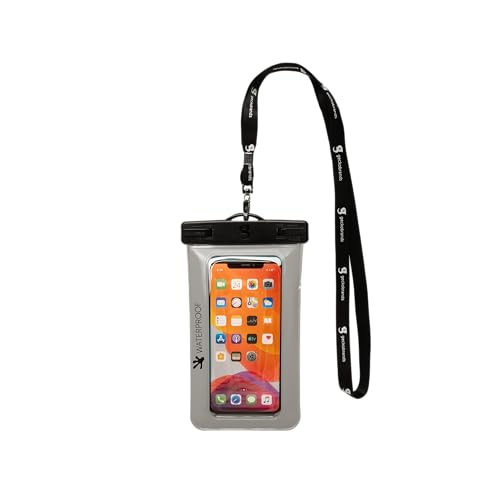 geckobrands Large Phone Dry Bag – IPX8 Waterproof with Lanyard for Submersion Protection – Fits Most iPhone and Samsung Galaxy Models Grey - color: Grey