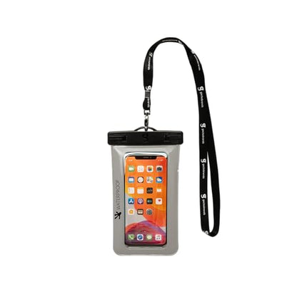 geckobrands Large Phone Dry Bag – IPX8 Waterproof with Lanyard for Submersion Protection – Fits Most iPhone and Samsung Galaxy Models Grey - color: Grey