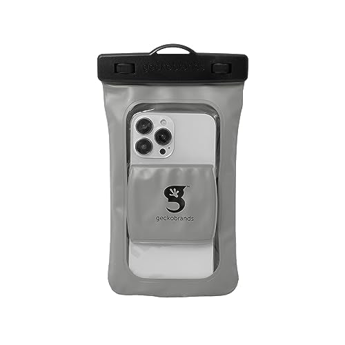 geckobrands Float Phone Dry Bag with Arm Band - Floating Watertight Dry Bag Phone Pouch, Fits Most iPhone and Samsung Galaxy Models Gray - color: Gray