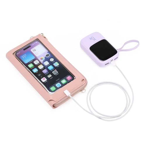 GOIACII Phone Purse Crossbody Bags for Women Small Travel Wallet Touch Screen RFID Blocking - color: A02 Pink