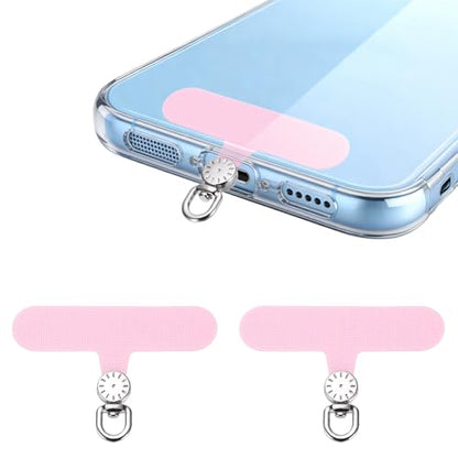 uxcell Rotating Phone Lanyard Tab Ultra-Thin No-Adhesive Phone Tether Patch - color: Silver Dial, Cherry Blossom Pink Patch