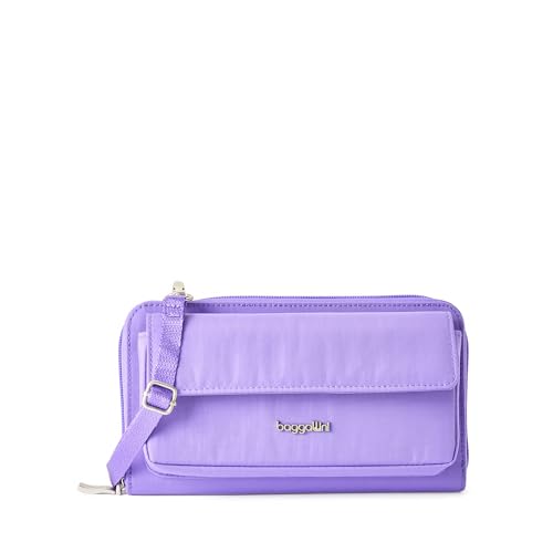 Baggallini Rfid Phone Wallet Crossbody - color: Lavender Surf