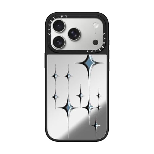 CASETiFY for iPhone 17 Pro Case - Mirror Compatible with MagSafe | Reflective | 4.9 ft. Drop Protection | Chrome Sparkles - Graphite | Silver On Black - color: Chrome Sparkles - Graphite, size: Iphone 17 Pro (6.3")