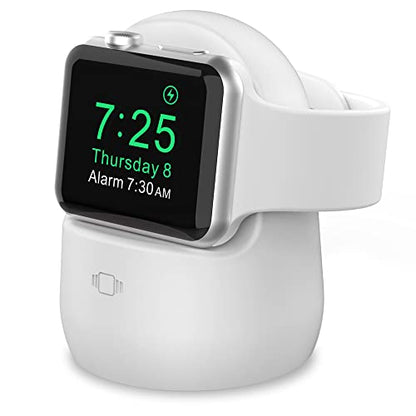 AhaStyle iWatch Stand Silicone Charging Dock Holder for Apple Watch Series - color: White