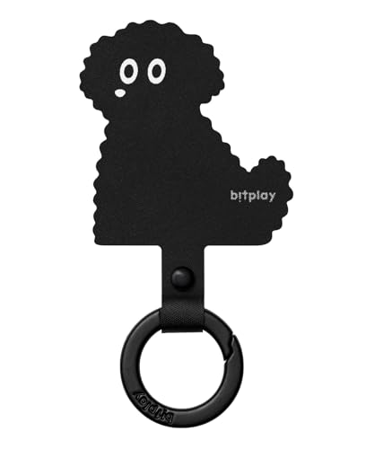 bitplay Stylish Phone Tab, Phone Strap Replacement Part for Cell Phone, Safety Lanyard Patch - color: Black Poodle