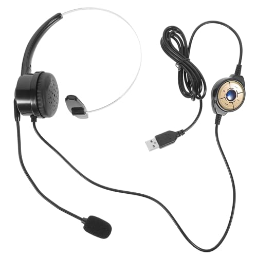 Single Ear Telephone Headset with Mic for Gaming Computer