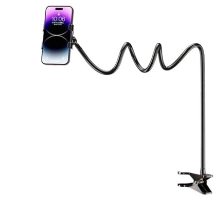 Gooseneck Phone Holder for Bed - Cell Phone Mount Clamp Clip, Flexible Long Arm, Overhead Mount for Desk Headboard Bedside(Black 80cm Phone) - color: black 80cm phone