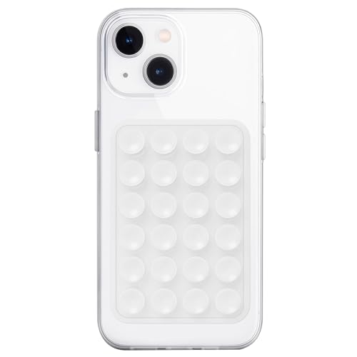 Anteel Silicone Suction Phone Case Mount, Non Slip Sticky Phone Grip for Cellphone, Silicon Adhesive Suction Cup Phone Mount, Strong Grip Holder for Selfies and Videos (Clear Glitter) - color: Clear Glitter