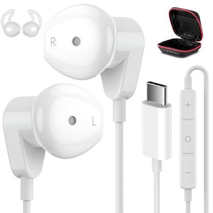 APETOO USB C Headphones for iPhone 18 Pro Max 17 16 15/iPad Air Earbuds - color: White