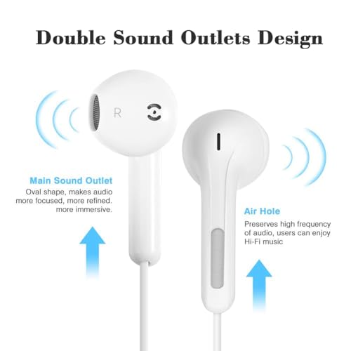 Wired Earbuds with Microphone, 3.5mm Jack In-Ear Headphones Wired Earphones - size: 2 Pack(3.5mm Jack - White)