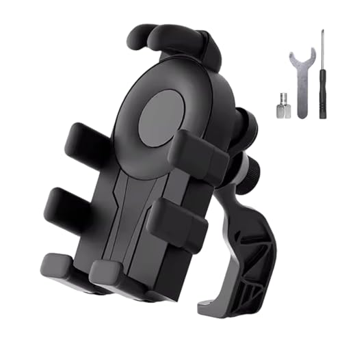 Motorcycle Phone Holder with Vibrations Dampener Nonslip Mount Handlebar Cellphone Mount - color: Black rear view mirr