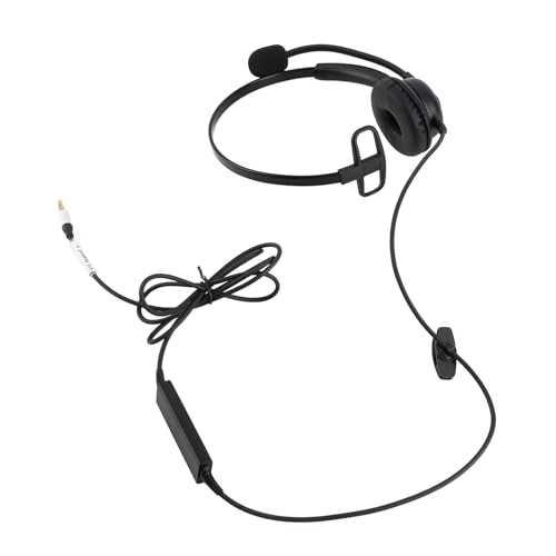 SUNGOOYUE Single Ear Headset, Comfortable Lightweight Noise Canceling Wired Headset with Mic for Call Center (Single 3.5mm Interface) - size: Single 3.5mm Interface