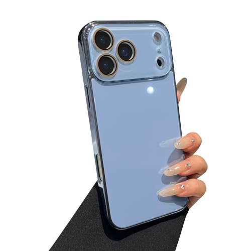 Caseative for iPhone 17 Pro Case, Light Blue | Solid Color Electroplated Frame with Crystal Camera Lens Protection - color: Light Blue