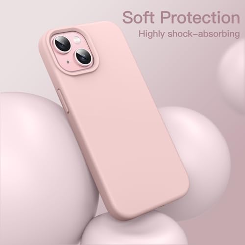 JETech Silicone Case for iPhone 15, Pink | Silky Soft Touch, Shockproof Protection, Scratch Resistant, Microfiber Lining - color: Pink, size: iPhone 15