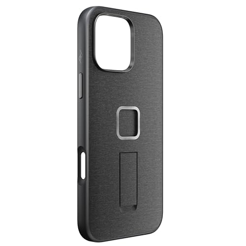 Peak Design Mobile Everyday Loop Case for iPhone 16 Pro Max, Charcoal, with Loop, Slim Profile, Drop Protection, Weatherproof Fabric Shell, SlimLink Connects to Mobile Mounts & Gear Gray
