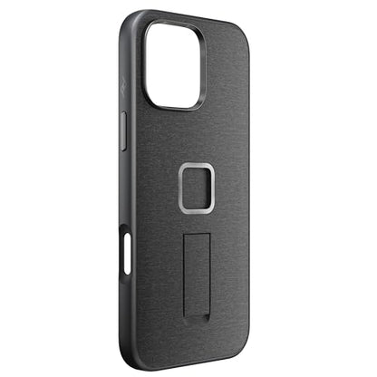 Peak Design Mobile Everyday Loop Case for iPhone 16 Pro Max, Charcoal, with Loop, Slim Profile, Drop Protection, Weatherproof Fabric Shell, SlimLink Connects to Mobile Mounts & Gear Gray