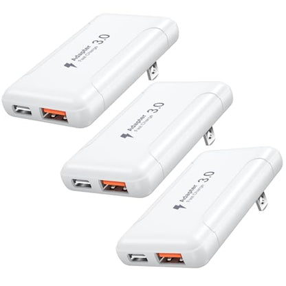 Slim Flat USB C Charger Block, OKRAY 3-Pack 50W Ultra-Thin Dual USB Charger - color: White - 3Pack