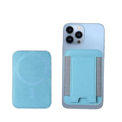 7 Cards Holder for MagSafe Wallet, Stronger Magnetic Wallet RFID Blocking for iPhone 17/16/15/14/13/12 and Pro Promax Series - color: Sky blue elastic wallet