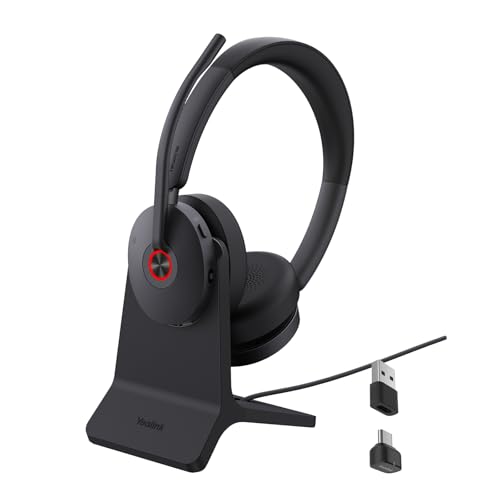 Yealink BH74 AI ANC Wireless Headset with Mic for Work with Charging Dock - color: BH74 UC, style: BH74 with Charging Stand