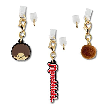 Sonix Dust Plugs - USB C + Lightning Compatible - Monchhichi Silicone Character Charging Port Charms (3 Pack) - Monchhichi, Pom Pom, Logo - color: Monchhichi