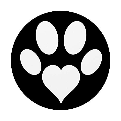 Cell Phone Button Pop Out Holder Dog Paw Print White Heart PopSockets PopGrip: Swappable Grip for Phones & Tablets