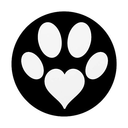 Cell Phone Button Pop Out Holder Dog Paw Print White Heart PopSockets PopGrip: Swappable Grip for Phones & Tablets