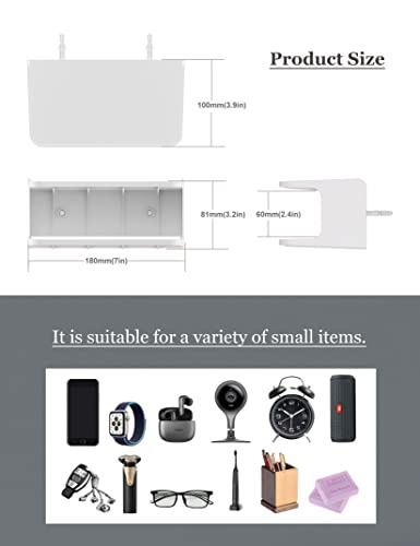 Bedside Wall Shelf Organizer, Small Bedside Shelf, (White) - color: White