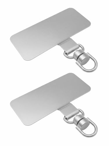 Universal Metal Phone Tether Tab, Heavy-duty Phone Lanyard Tab for Wrist&Crossbody Straps, Full-cover Phone Cases - color: Silvery-max