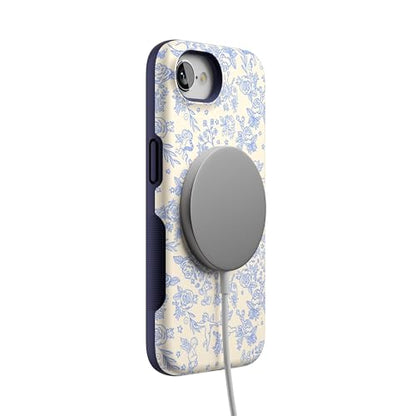 Casely iPhone 16e Case | Cupid's Canvas | Periwinkle Floral | Bold Protective Design | Compatible with MagSafe - color: Cupid's Canvas | Periwinkle Floral
