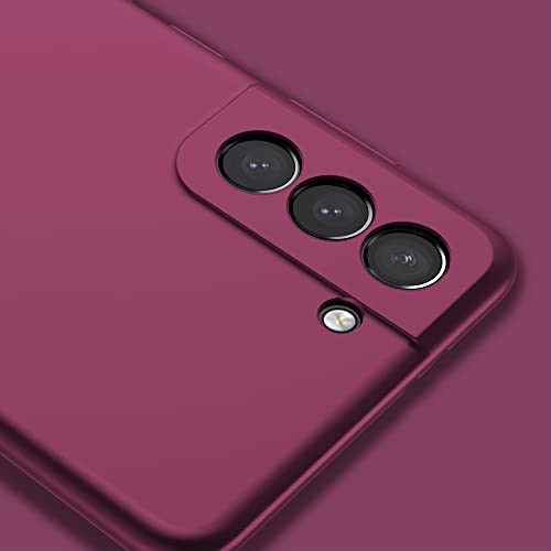 X-level for Samsung Galaxy S21+ Plus Case Super Thin Slim Fit Soft Flexible TPU [Guardian Series] S21 Plus Phone Back Cover Light Protective Matte Finish Coating for S21+ Plus-Camera Lens Updated - color: Wine red [Camera Protection Updated]