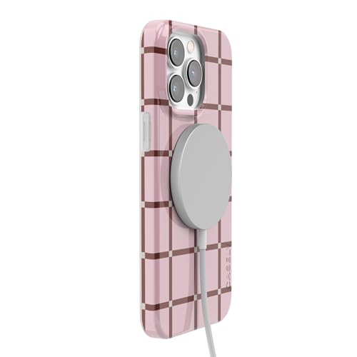 Casely iPhone 14 Pro Case | Uptown Gridlock | Pink Checkerboard | Compatible with MagSafe | Classic Ultra Slim Design - color: Uptown Gridlock | Pink Checkerboard, size: iPhone 14 Pro
