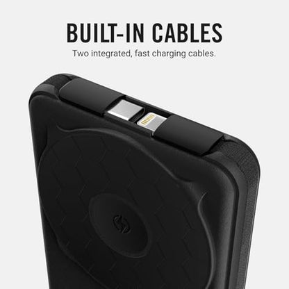 Ridge 20W Magnetic Power Bank Battery Pack 10,000mAh - Fast Charging, Compatible with MagSafe - Portable Charger Flight-Safe Travel Powerbank - Built-in Cables & Magnetic Attachment (Matte Black) - color: Matte Black