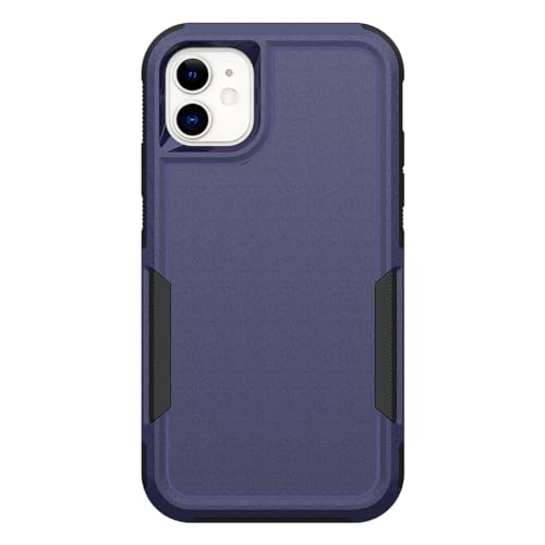 for iPhone 11 Case: Dual Layer Protective Heavy Duty Cell Phone Case Shockproof Rugged Bumper Tough with Screen Protector - 16ft Military Grade Drop Tested for Appple iPhone 11 (6.1 inch), Blue - color: Navy Blue (PC) + Black (TPU)