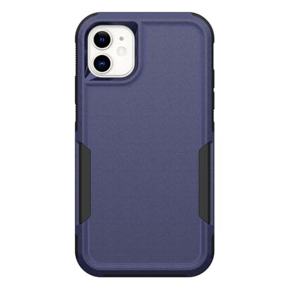 for iPhone 11 Case: Dual Layer Protective Heavy Duty Cell Phone Case Shockproof Rugged Bumper Tough with Screen Protector - 16ft Military Grade Drop Tested for Appple iPhone 11 (6.1 inch), Blue - color: Navy Blue (PC) + Black (TPU)