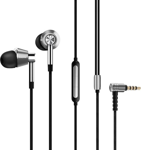 1MORE Triple Driver in-Ear Earphones Hi-Res Headphones with High Resolution, Bass Driven Sound, MEMS Mic, in-Line Remote, High Fidelity for Smartphones/PC/Tablet - Silver - color: Silver