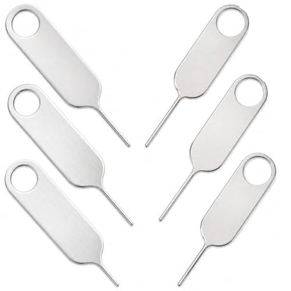 6 Pack PHONSUN Universal Sim Card Tray Removal Tool SD Opening Eject & Doorbell Reset Pin (Includes Keyring) for iPhone iPad Samsung Galaxy Google Pixel Motorola Phones - 3 Small and 3 Large - size: 3 Pk Lg and 3 Pk Sm