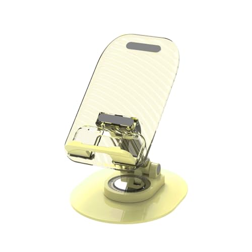 Foldable Desktop Phone Holder, Phone Holder on Desk Compatible with iPhone15, 14, 13 Pro Max Mini, Suitable for 3.5-12.9 inch Phones and Tablet Computer. (Yellow) - color: Yellow