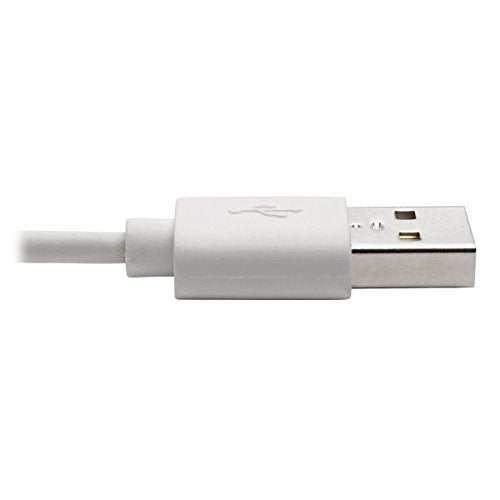 TRIPP LITE Right-Angle Lightning to USB Sync Charging Cable for iPhone iPad Apple White MFI Certified 3' (M100-003-LRA-WH)