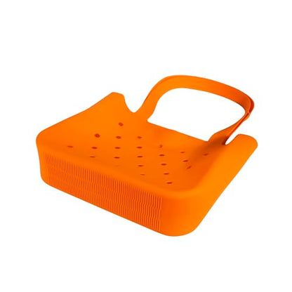Silicone Beach Bag, Waterproof Large Tote Bag for Women, Charm Compatible Bag - color: Orange